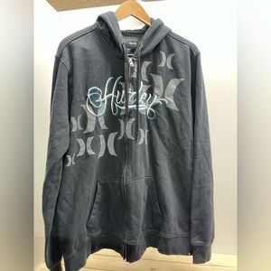 Hurley Men's Black Zip-Up Hoodie